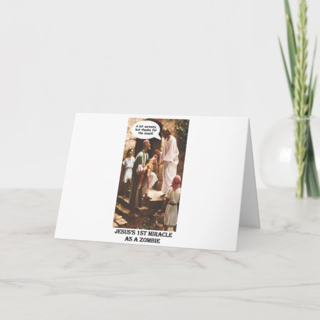 Tarjeta Jesús 1.ᵉʳ milagro como zombi (Anverso)