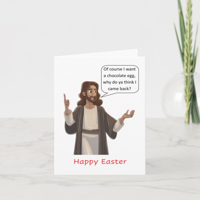 Tarjeta Jesús ama el chocolate, feliz cumpleaños (Anverso)