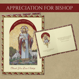 Tarjeta Jesús Buen Pastor Obispo Sacerdote Ánimo