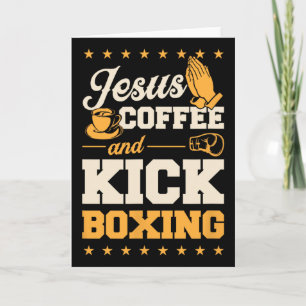 Tarjeta Jesús Café y Kickboxing Divertido Lindo Cristiano 