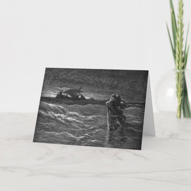 Tarjeta Jesús camina por el agua (Anverso)
