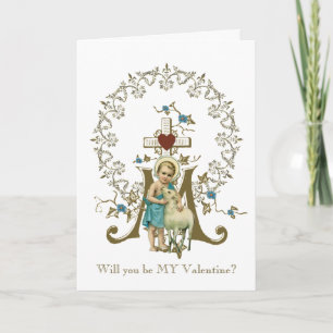 Tarjeta Jesús Católico con la Cruz Religiosa de Cordero Ma