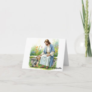 Tarjeta Jesús con simpatía por la pérdida de Yorkie-Dog