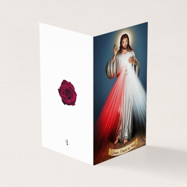 Tarjeta Jesús Condolencia Católica Gracias (Exterior)