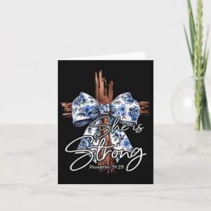 Tarjeta Jesús Cruza La Coqueta Azul Floral Bow Ella Es Fue