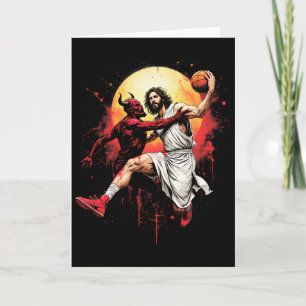 Tarjeta Jesús Cruzando Al Diablo Boceto Amante Cristiano