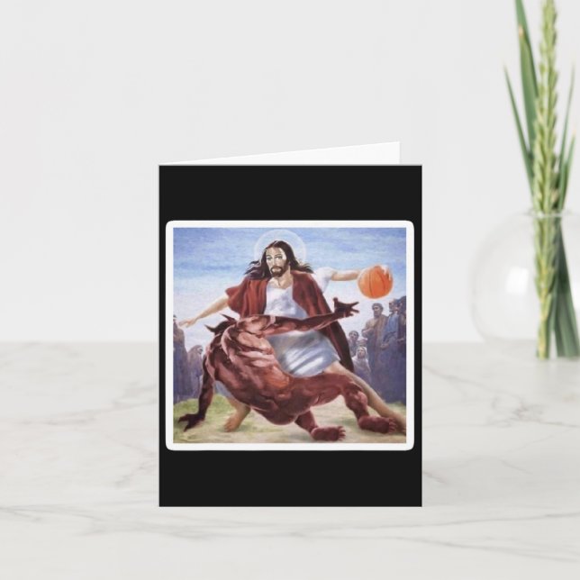 Tarjeta Jesús cruzando Satan Bysketbyll (Anverso)