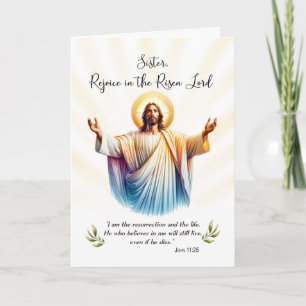 Tarjeta Jesús de Pascua Nun se regocija con la Escritura