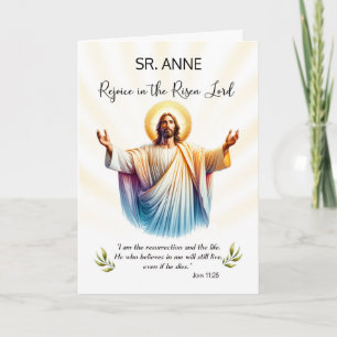 Tarjeta Jesús de Pascua Nun se regocija con la Escritura