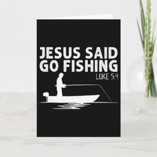 Tarjeta Jesús dijo ve a pescar Cristo cristiano pescador F