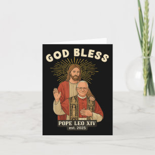Tarjeta Jesús Dios bendiga al Papa León Xiv