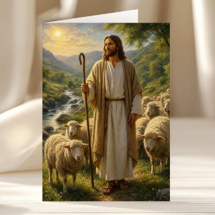Tarjeta Jesús el Buen Pastor en Golden Valley