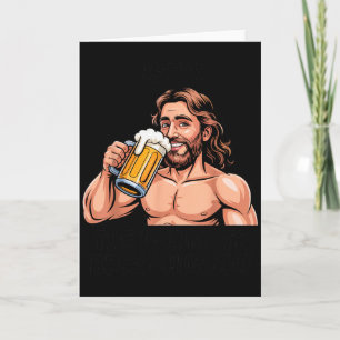 Tarjeta Jesús El Máximo Trago de Cerveza _ Divertido Crist