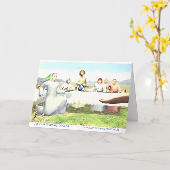 Tarjeta Jesús en el Boda de Cana (flor amarilla)