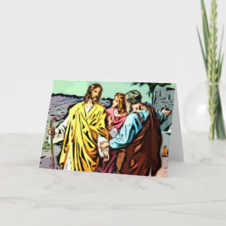 Tarjeta Jesús en el camino a Emmaus
