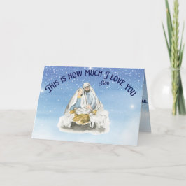 Tarjeta Jesús en el pesebre doblado Navidades