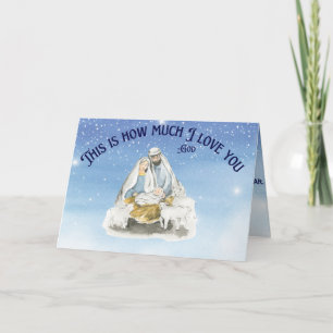 Tarjeta Jesús en el pesebre Navidad plegada