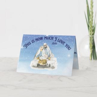 Tarjeta Jesús en el pesebre navidad plegada