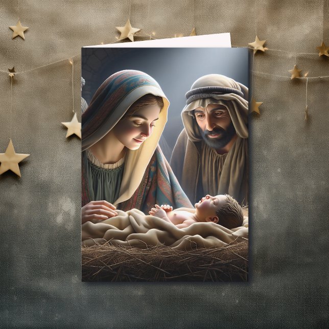 Tarjeta Jesús en el pesebre | Navidades religiosos (Subido por el creador)