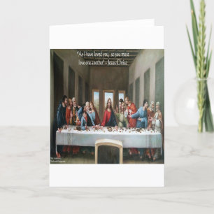 Tarjeta Jesús en la Última Cena "Amaos los unos a los otro