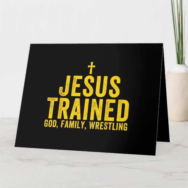 Tarjeta Jesús entrenó a Dios en lucha familiar, guerra cri (Anverso)