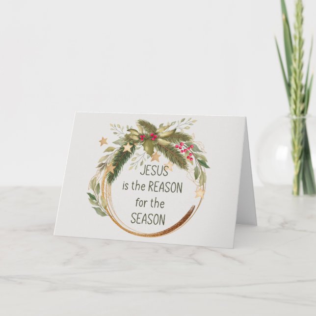 Tarjeta Jesús es la razón de los Navidades de temporada (Anverso)