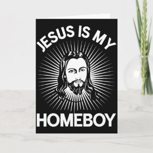 Tarjeta Jesús es mi amigo divertido camiseta cristiana Bib