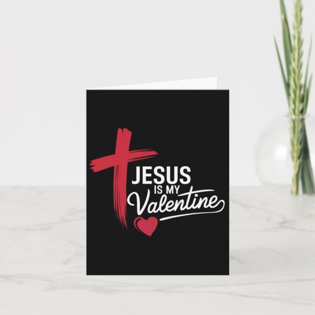 Tarjeta Jesús es mi amor cristiano de San Valentín (Anverso)