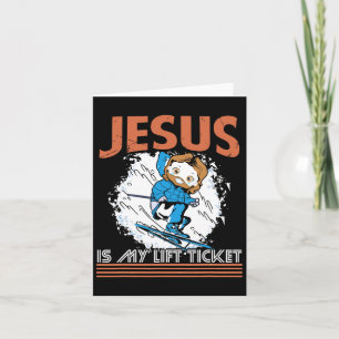 Tarjeta Jesús es mi boleto de ascensor Deportes de inviern