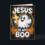 Tarjeta Jesús es mi boo Fe cristiana Otoño-o-ween Lindo G<br><div class="desc">Jesús es mi boo Fe cristiana Otoño-o-ween Lindo fantasma Cruz</div>
