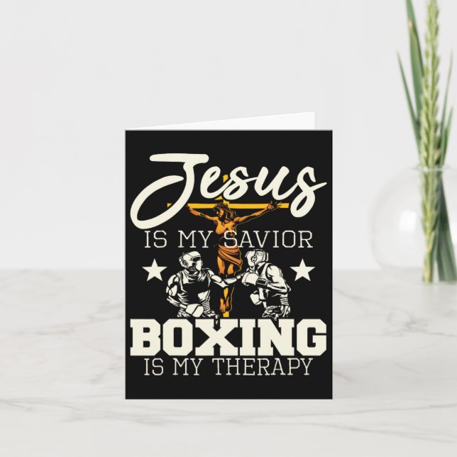 Tarjeta Jesús Es Mi Boxeo Salvador Es Mi Terapia - Boxeo D (Anverso)