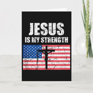 Tarjeta Jesús Es Mi Fuerza Bandera De Estados Unidos Arte