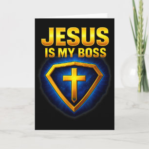 Tarjeta Jesús es mi jefe escudo cristiano superhéroe _5