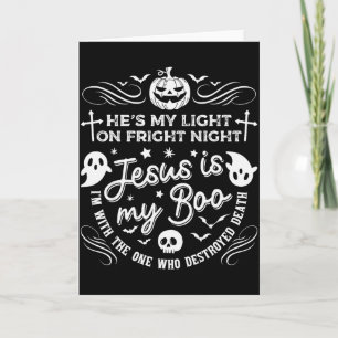 Tarjeta Jesús es mi novio Halloween cristiano fantasma cal