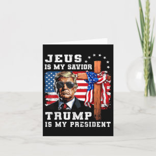 Tarjeta Jesús Es Mi Salvador Trump Es Mi Bandera President