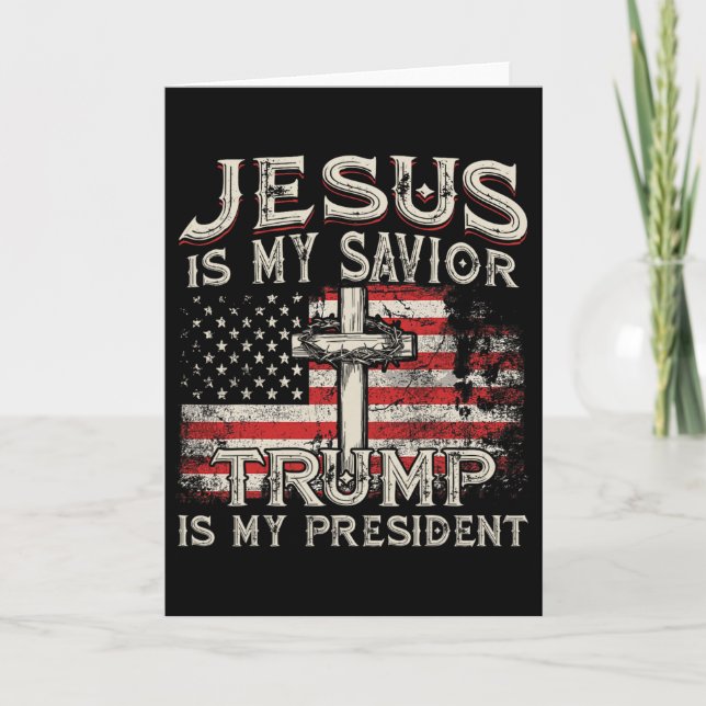 Tarjeta Jesús Es Mi Salvador Trump Es Mi Presidente Americ (Anverso)