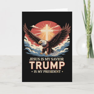 Tarjeta Jesús es mi salvador Trump es mi presidente Bíblic