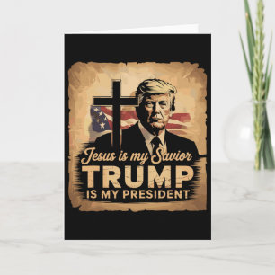Tarjeta Jesús es mi salvador Trump es mi presidente Bíblic