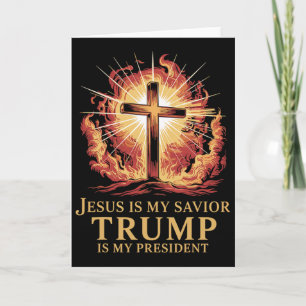 Tarjeta Jesús es mi salvador Trump es mi presidente cristi