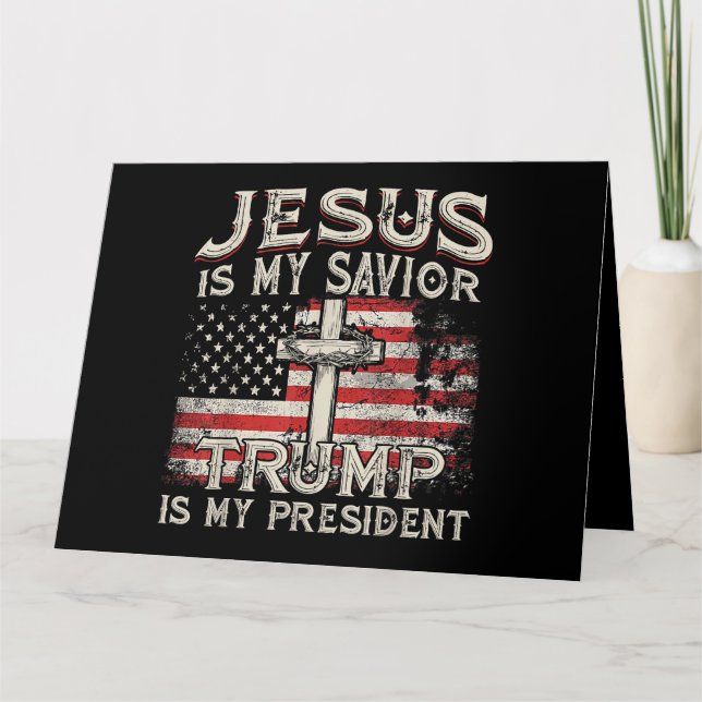 Tarjeta Jesús Es Mi Salvador Trump Es Mi Presidente Estado (Anverso)