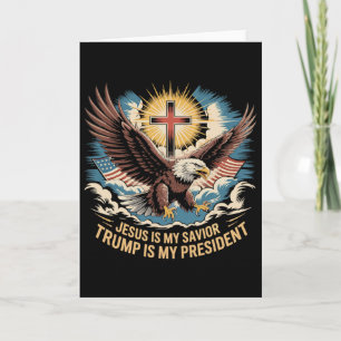 Tarjeta Jesús es mi salvador Trump es mi presidente partid