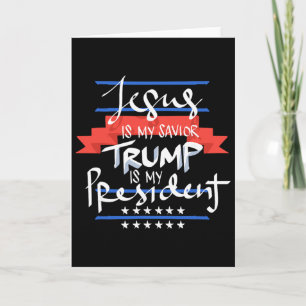 Tarjeta Jesús es mi salvador Trump es mi presidente Patrió