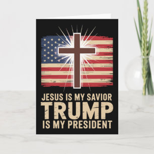 Tarjeta Jesús es mi salvador Trump es mi presidente políti