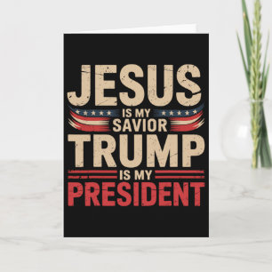 Tarjeta Jesús es mi salvador Trump es mi presidente Pro-tr