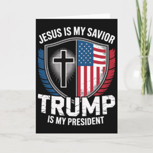Tarjeta Jesús es mi salvador Trump es mi presidente Pro-tr