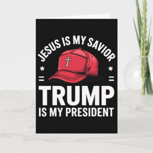 Tarjeta Jesús es mi salvador Trump es mi presidente Religi