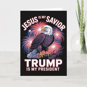 Tarjeta Jesús es mi salvador Trump es mi presidente Religi