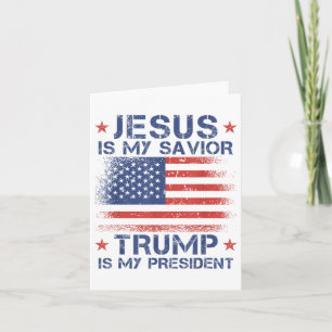 Tarjeta Jesús Es Mi Salvador Trump Es Mi Presidente Retro