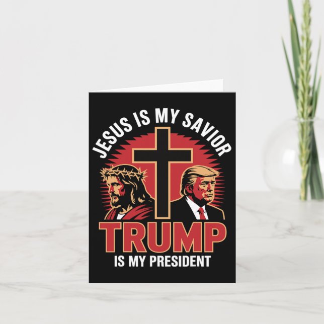 Tarjeta Jesús Es Mi Salvador Trump Mi Presidente Christian (Anverso)