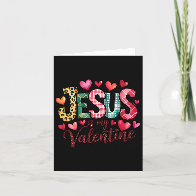 Tarjeta Jesús Es Mi San Valentín Corazón Cristiano Religio (Anverso)